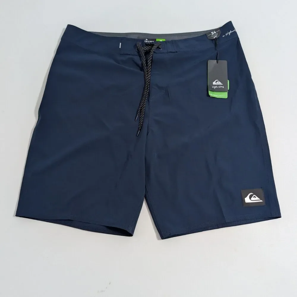 NWT Quiksilver swim suit board shorts Highline Kaimana Size 34 Navy Blue NEW